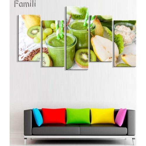 5pcs Orange Kiwi Avocado Wall Art Posters And Prints Canvas Painting Nordic Fruit Wall Pictures For Living Room Kitchen Decor
