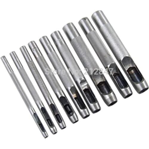 9 PCS Leather Belt Gasket Hollow Hole Punch Cutter Tool