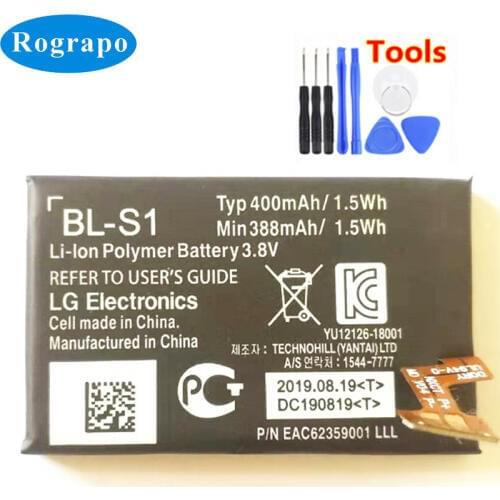 New 400mAh BL-S1 BLS1 Battery for LG G Watch W100 W100KT BL S1 Original Accumulator Bateria Baterij