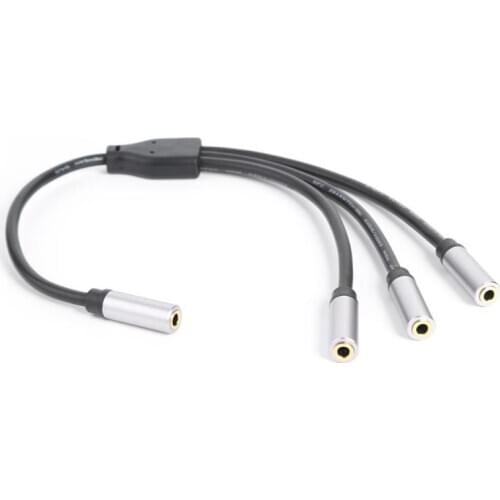 3.5mm TRS Audio Splitter Cable Gold Plated 3.5mm Female to 3x 1/8 Female Adapter Anti-jamming Perfect Sound Quality Transmission