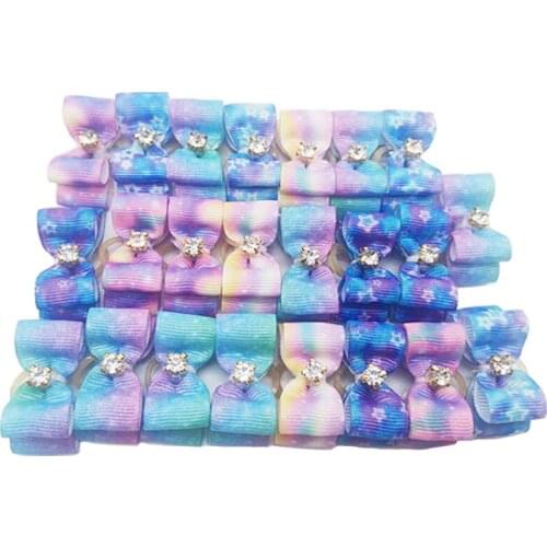 2PCS pet Bows Dog Hair Bows for Puppy Yorkshirk Small Dogs Hair Accessories Grooming Bows Rubber Bands Dog Bows Pet Supplies