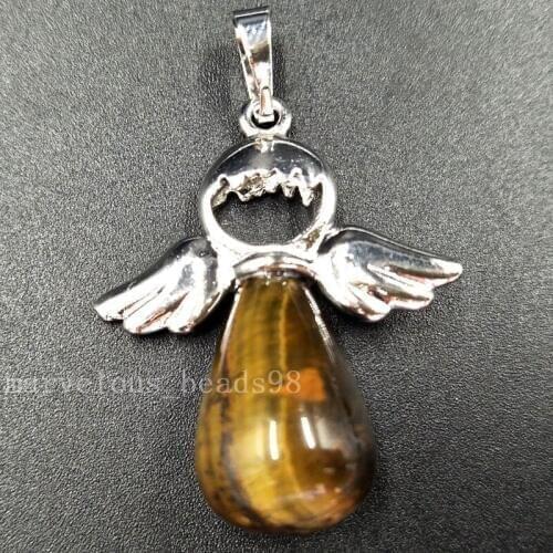 Free Shipping Beautiful jewelry 29x36mm Tigers Eye Crystal Round Leopard Women Men Pendant Bead pC5525