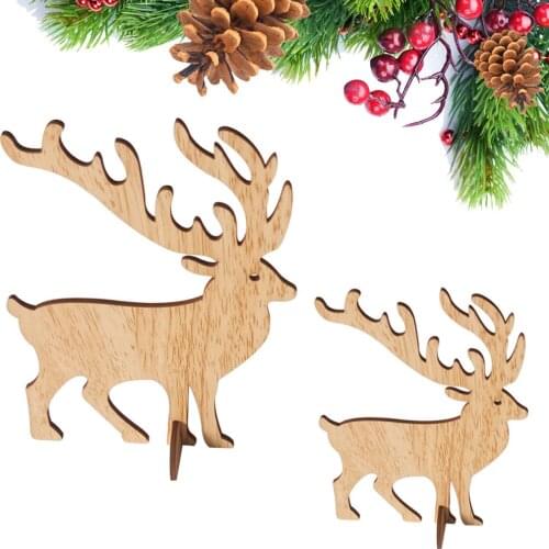 Wooden Reindeer Cutouts for Wooden Crafts Christmas Tree Ornaments Hanging Decoration