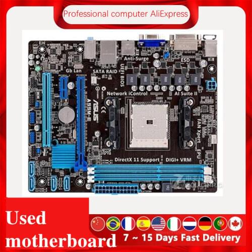 For ASUS A55M-E Motherboard Socket FM2 DDR3 For AMD A55M A55 Original Desktop Mainboard SATA II Used Mainboard