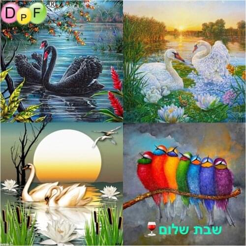 DPF 5D full Round Diamond painting Birds Series diamond Mosaic Cross Stitch Diamond Embroidery Needlework home decor crafts