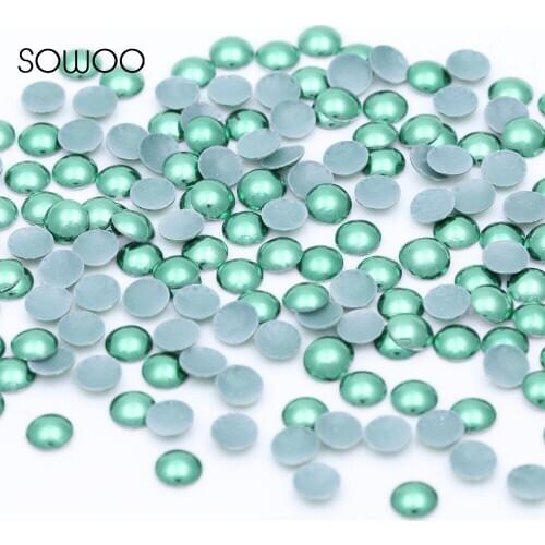 Eco-friendly lead free Metal Hot Fix Studs Dome Shape Half Round Green Dome Studs hot fix half round studs baby studs