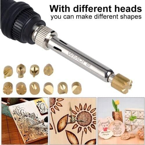QHTITEC Electric Pyrography Wooden Soldering Iron Kits LCD Digital Display Welding BGA SMD PCB Rework Heat Station Wood Burning