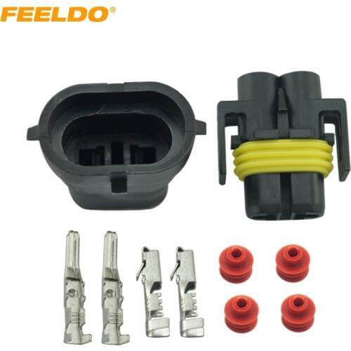 FEELDO 10Set Car Motorcycle H8/H9/H11/880/881 Waterproof DIY Male Female Quick Adapter Connector Terminals Plug Kit #AM2752