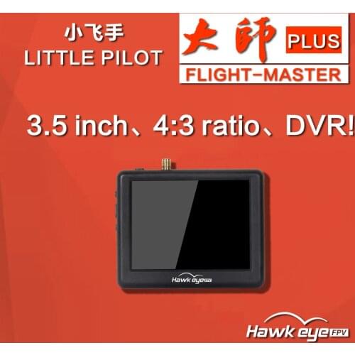 Hawkeye 960×240 LittlePilot Flight Master PLUS 3.5INCH FPV Monitor with DVR No Distortion Built-in battery For FPV RACING DRONE