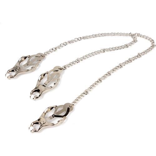 IKOKY Sex Toys for Couple Clitoris Nipple Stimulator Adult Games SM Bondage Breast Clips Metal Chain Erotic Toys Nipple Clamps