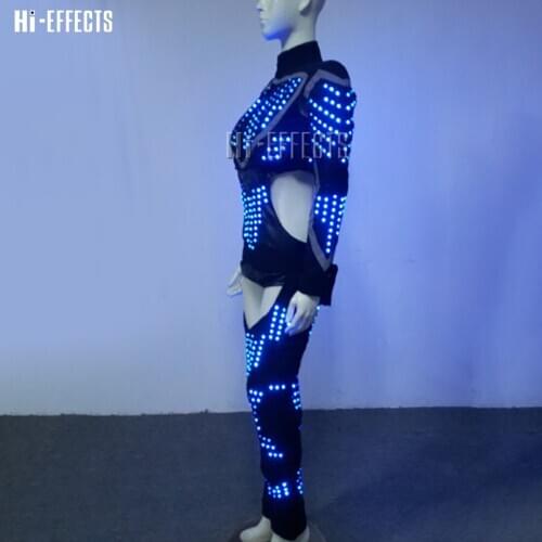 Women LED robot clothing luminous costume lady ballroom stage clothes night clubs dj entertainment show party wear