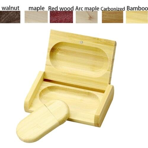 Red Wood Walunt Maple Wood Personalized LOGO Usb Flash Drive Usb 2.0 4GB 8GB 16GB 32GB 64GB 128GB 256GB Photography Wedding Gift