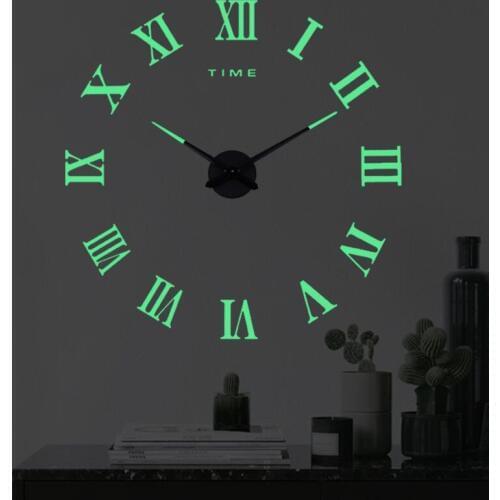 Creative Wall Clock Modern Design Watch Digital Large 3D DIY Home Living Room Decoration Luminous Mirror Sticker New Arrival