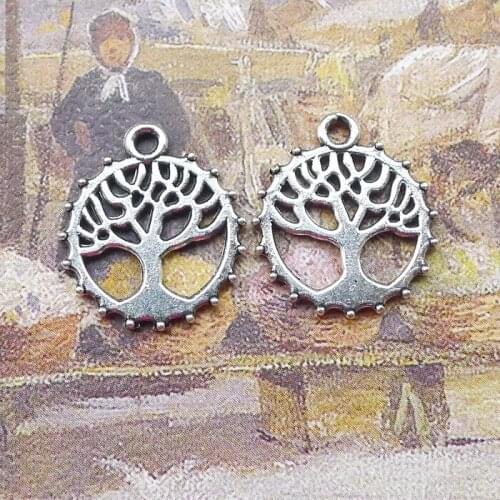 Newest 30Pcs 16*18mm Antique Silver Color Alloy The Tree Of Life Charms Fashion Necklace Earrings Pendant For DIY Jewelry Making