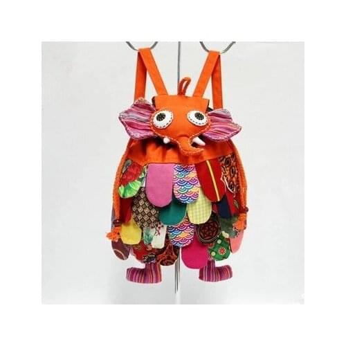 Hot multi animal appliques vintage traveller backrack!Nice colorful bohemian prints casual backpacks Top Versatile hasp backruck