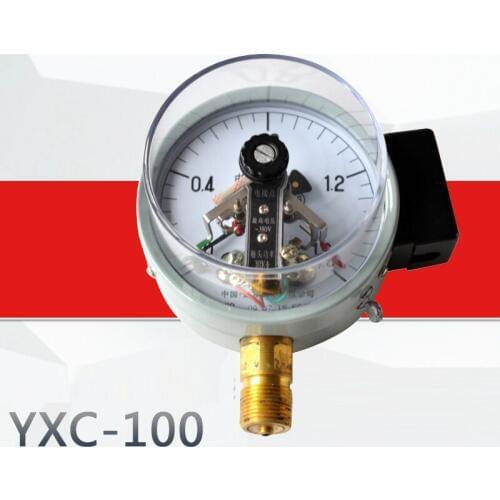 Pressure Gauge YXC-100 Magnetic auxiliary electric contact pressure gauge customize support 0-1.6MPA
