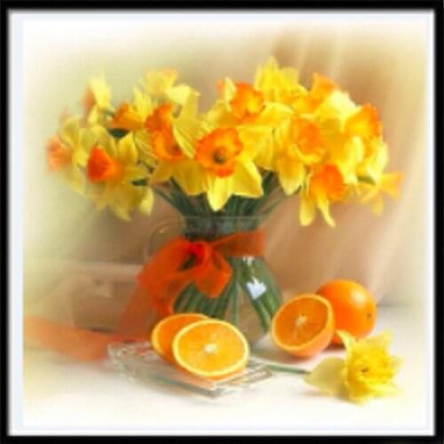 Landscape Flower Color Rose DIY 11CT Cross Stitch Embroidery Kits Needlework Craft Set Cotton Thread Printed Canvas Sale