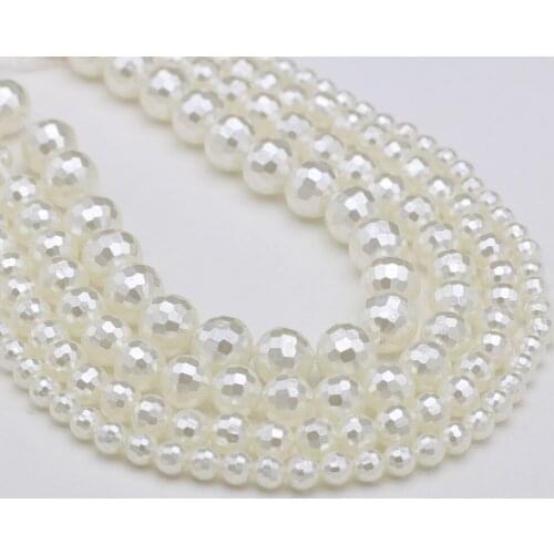 New Style Hot Selling Section Shell Bead White Round Loose Beads For Jewelry Making DIY Necklace Bracelet Earring Ring Accessory