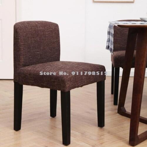 Simple solid wood dining chair home fabric hotel coffee restaurant dining table and chair stool backrest desk chair makeup chair