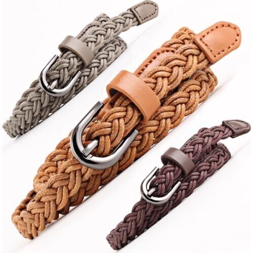 NEW Fashion Braided Waist Belt Vintage Women Ladies Candy Hemp Rope Canvas Strap Female Elegant Dress Modeling Belts