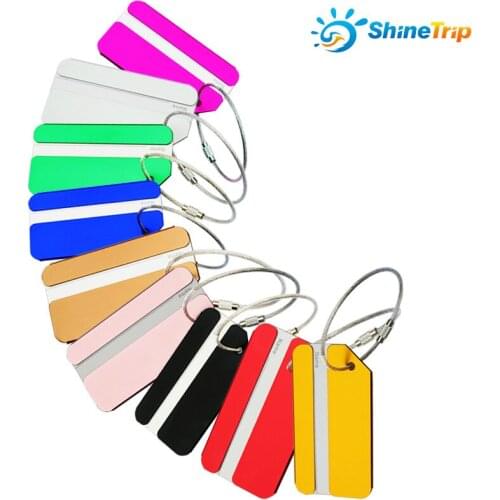 ShineTrip 5PCS Travel Accessories Luggage Tag Metal Unisex Luggage Suitcase Name ID Address Holder Baggage Tag Portable Labe