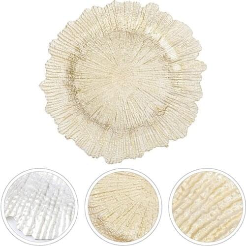 Glass Plates Dining Table Plate Snack Plate Platter Snack Dish Fruit Tray Wedding Reception Decoration Gold