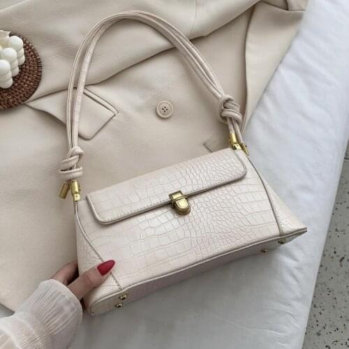 Shoulder Bag Female Baguette Underarm Bag Designer Handbag Backpack Women Bag Retro Fashion 2021 PU Leather Crocodile Pattern