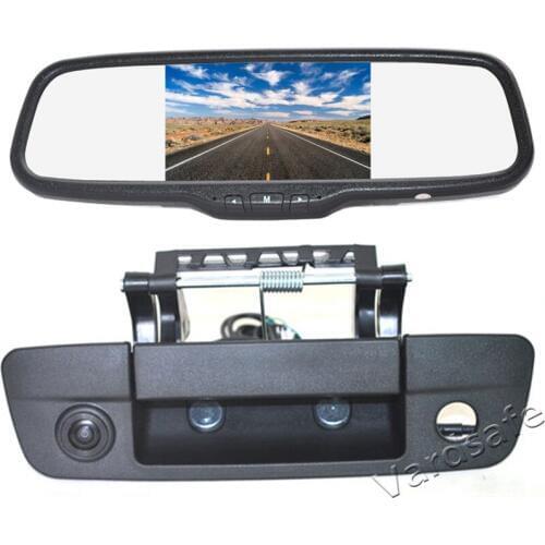 Vardsafe VS452C | Tailgate Reverse Backup Camera + Clip-on Mirror Monitor for Dodge Ram Pickup Truck 1500 2500 3500 (2009-2018)