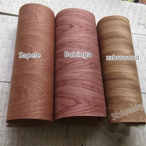 Reconstituted Natural Genuine 3FC Bubinga Zebrawood Sapele Wood Veneer for Furniture about 60x250cm 0.25mm thick