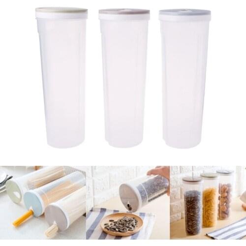 Tall Food Storage Box Spaghetti Noodles Container Grain Cereal Jar Airtight Leak