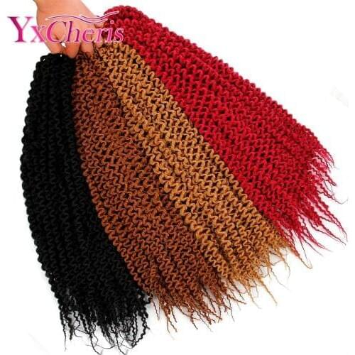 YxCheris Freetress Low Temperature Fiber 20" 24strands Pre Loop Island Twist Hair Curly Crochet Braids Synthetic Braiding Hair