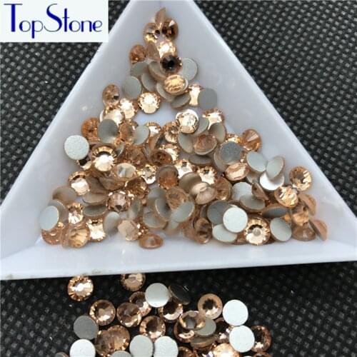 1440pcs Lt Peach Champagne Flat Back 3D Glitter Nail Art Non Hot Fix Glue on Rhinestones ss3,ss4,ss5,ss6,ss8,ss10,ss12,ss16,ss20