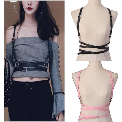 2021 Fashion Trend Women Men Gothic Handmade PU Leather Harness Belts Body Bondage Waist Straps Punk Rock Stylish Accessories