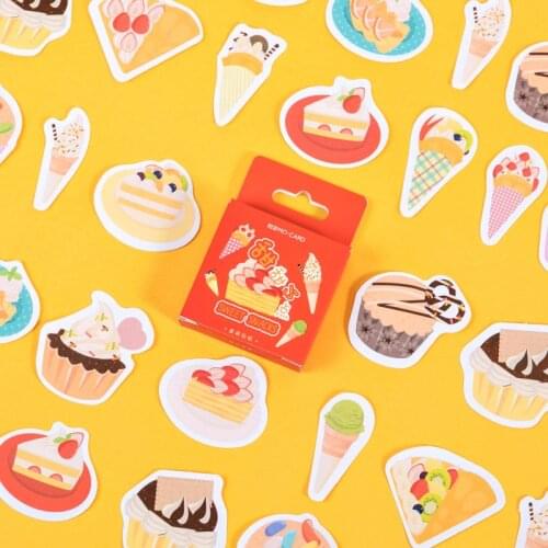 45 Pcs/set Sweet Snack Food Diy Diary Travel Journal Paper Stickers Scrapbooking Stationery School Office Art Supplies