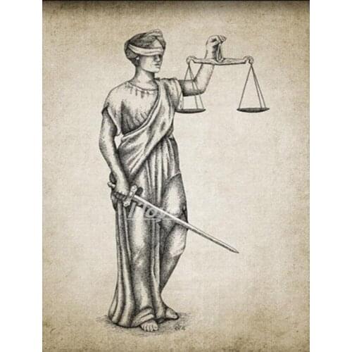 Attorney Lady Justice Law Patent 5D DIY Diamond Painting Posters Full Square /Round Diamond Embroidery Mosaic Pictures Art CV496