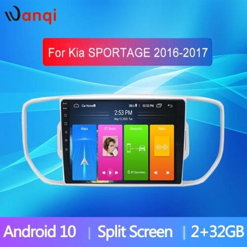 Wanqi Android 10 Car GPS Radio Multimedia Player Radio 9-inch Full Touch Screen Navigation WiFi 2Din for Kia SPORTAGE 2016-2017