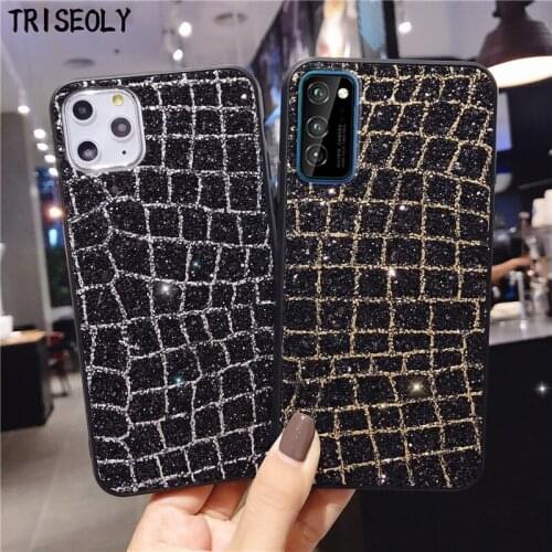 Glitter Cover For Huawei Y6 Y7 Pro Y7 Prime Y9 2019 Sequins Stone Pattern Case For Huawei Honor V30 Pro 8X 7C 8C 20 Enjoy 9 Plus