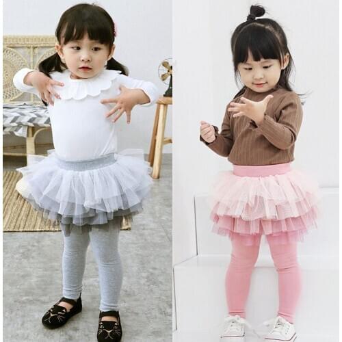 Kids Pants Kids Toddler Baby Girls Lace Pantskirt Spring Childrens Tulle Culottes Leggings Layered Skirt Sweet Princess Clothes