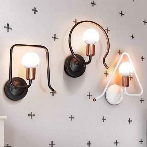 Kids New Arrival Geometric Vintage Metal Wall Lamp child light Retro Iron Lights for Bedroom Living Room Decor LED Wall Lights