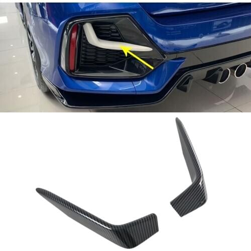 For Honda Civic Hatchback 2020 2021 ABS Rear Reflector Fog Light Eyebrow Eyelid Cover Frame Trim Exterior Accessories Sticker