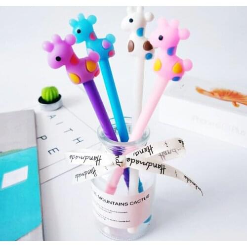 Ellen Brook 1 Pieces Kawaii Giraffe Cartoon Animal Gel Pens Material Stationery Canetas School Office Supplies for Children