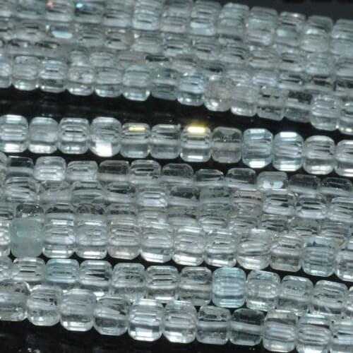 Natural Clean Topaz Irregular Faceted Cube Beads 4.2mm