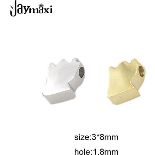 Jaymaxi Mirror Polished Charm Gold Color 3*8mm Small Hole Beads DIY Jewelry Accessories 1.8mm Hole