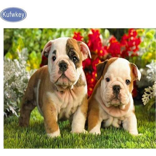 Diamond Mosaic dog Cross Stitch Picture Of Rhinestones Handmade Diamond Painting cute pet animal 5D DIY Home Decor art Crafts