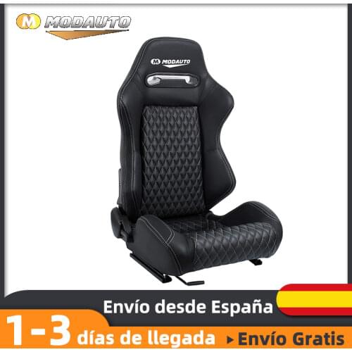MODAUTO sports car seat, adjustable Semibaquet, with rails included, Universal for driver/passenger, leather