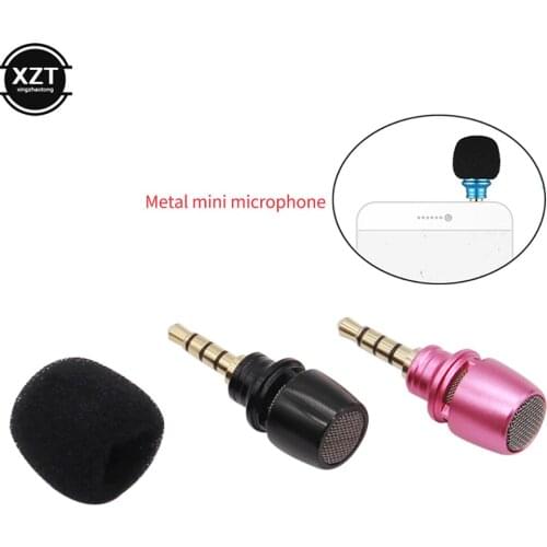 3.5mm Jack Mini Microphone Omni-Directional Portable Small aux Microphone for mobile/Smart phone Recorder laptop Mic metal
