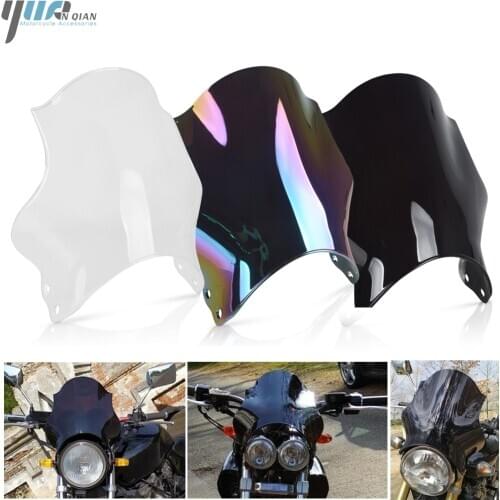 Motorcycle Windshield Round Headlight Street Bikes Windscreen Screen Glass For Honda CB400 CB600 CB750 CB900 CB919 CB250 Hornet