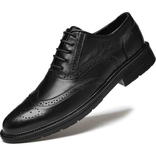 Genuine Leather Men Dress Shoes High Quality Leather Oxford Shoes Men Business Formal Shoes 100% Cow Leather Shoes