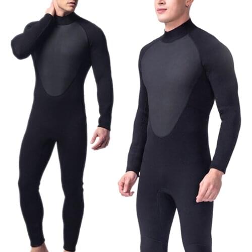 Men Full Bodysuit Wetsuit 3mm Diving Suit Stretchy Swimming Surfing Snorkeling QW