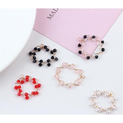 New Arrival 10pcs/lot 27*29MM Handmaede Crystal Rhinestone Floral ROund Jewelry Pendant Charms Fit Necklace Keyring Phone Chain